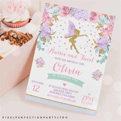 fairy birthday party invitations